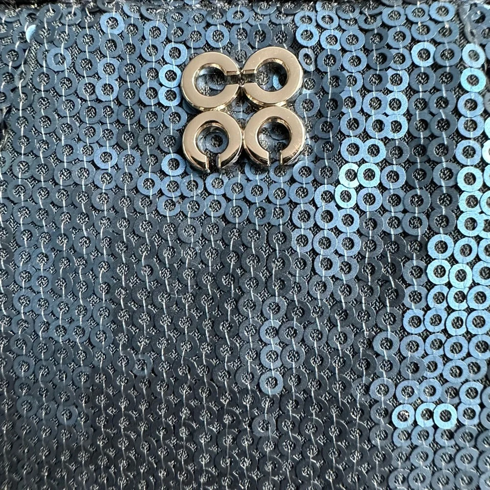 NWT Coach Special Edition blue sequined wristlet